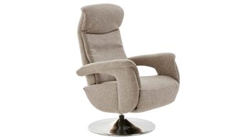 Relaxsessel modulmaster aus Stoff in Beige Modulmaster MM-ZE1062 - Relaxsessel C steinfarbener Stoffbezug Unica & Chrom-Tellerfuß