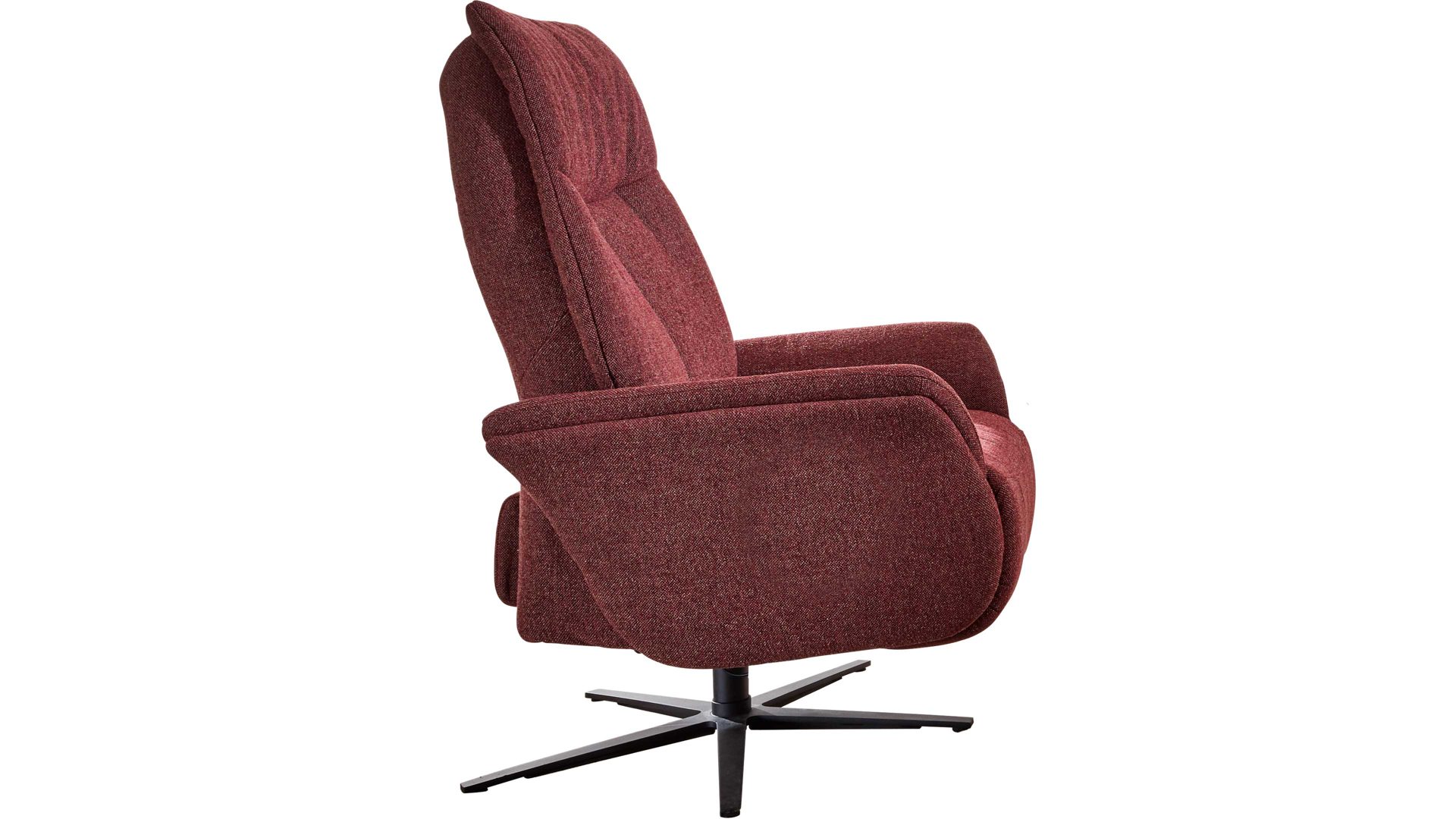 Relaxsessel Interliving aus Stoff in Rot Interliving Sessel Serie 4550 - Sessel 35V14 manuelle Funktionen - chiantifarbener Melangestoff Q2 & anthrazitfarbener Sternfuß
