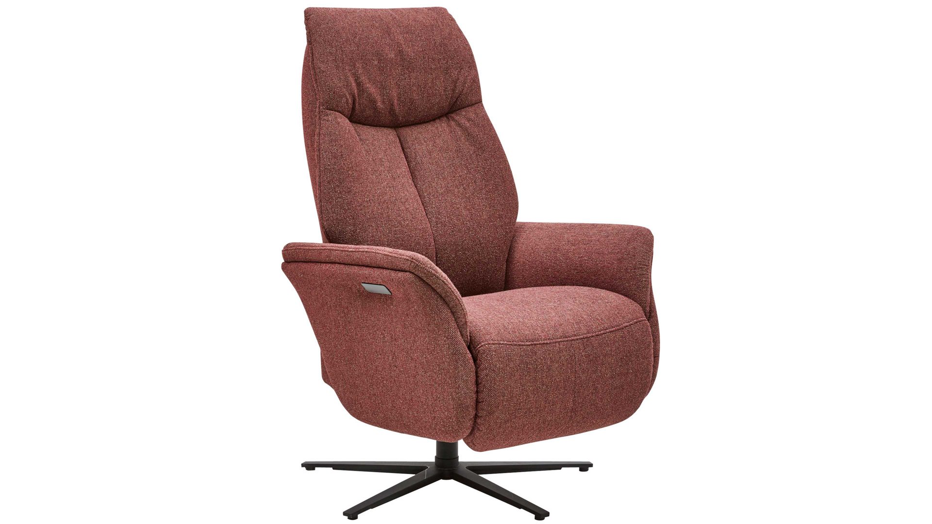 Relaxsessel Interliving aus Stoff in Rot Interliving Sessel Serie 4560 - Easy Swing Sessel 51V12 chiantifarbener Melangebezug Q2 & anthrazitfarbener Sternfuß