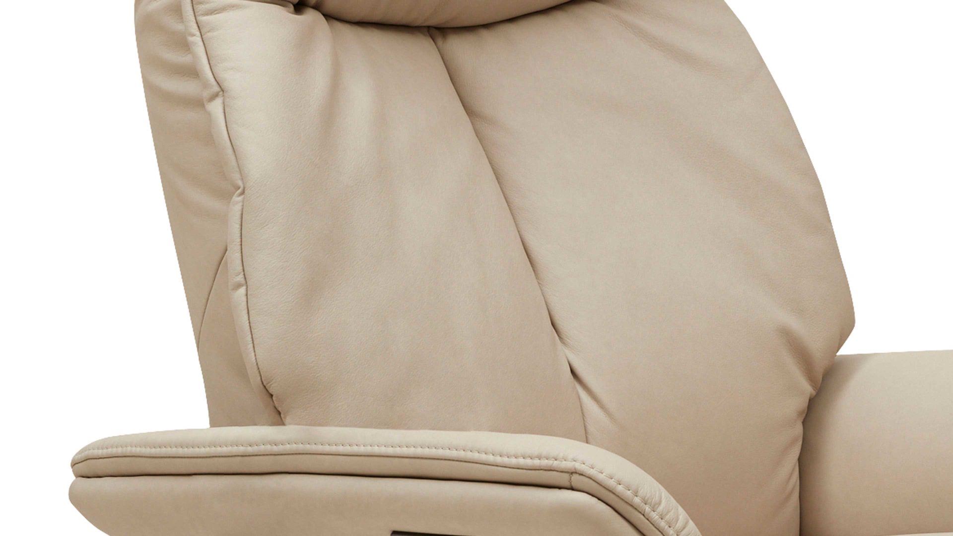 Relaxsessel Interliving aus Leder in Beige Interliving Sessel Serie 4562 - Easy Swing Sessel klifffarbenes LongLife-Leder & biancofarbenes Holz