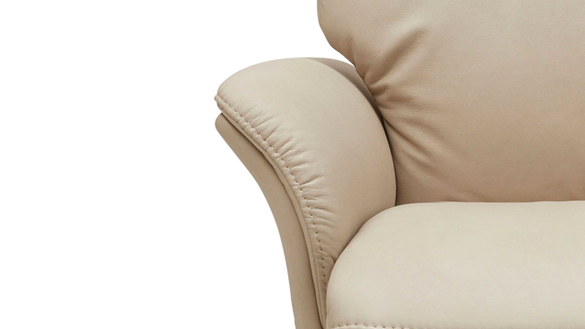 Relaxsessel Interliving aus Leder in Beige Interliving Sessel Serie 4562 - Easy Swing Sessel klifffarbenes LongLife-Leder & biancofarbenes Holz