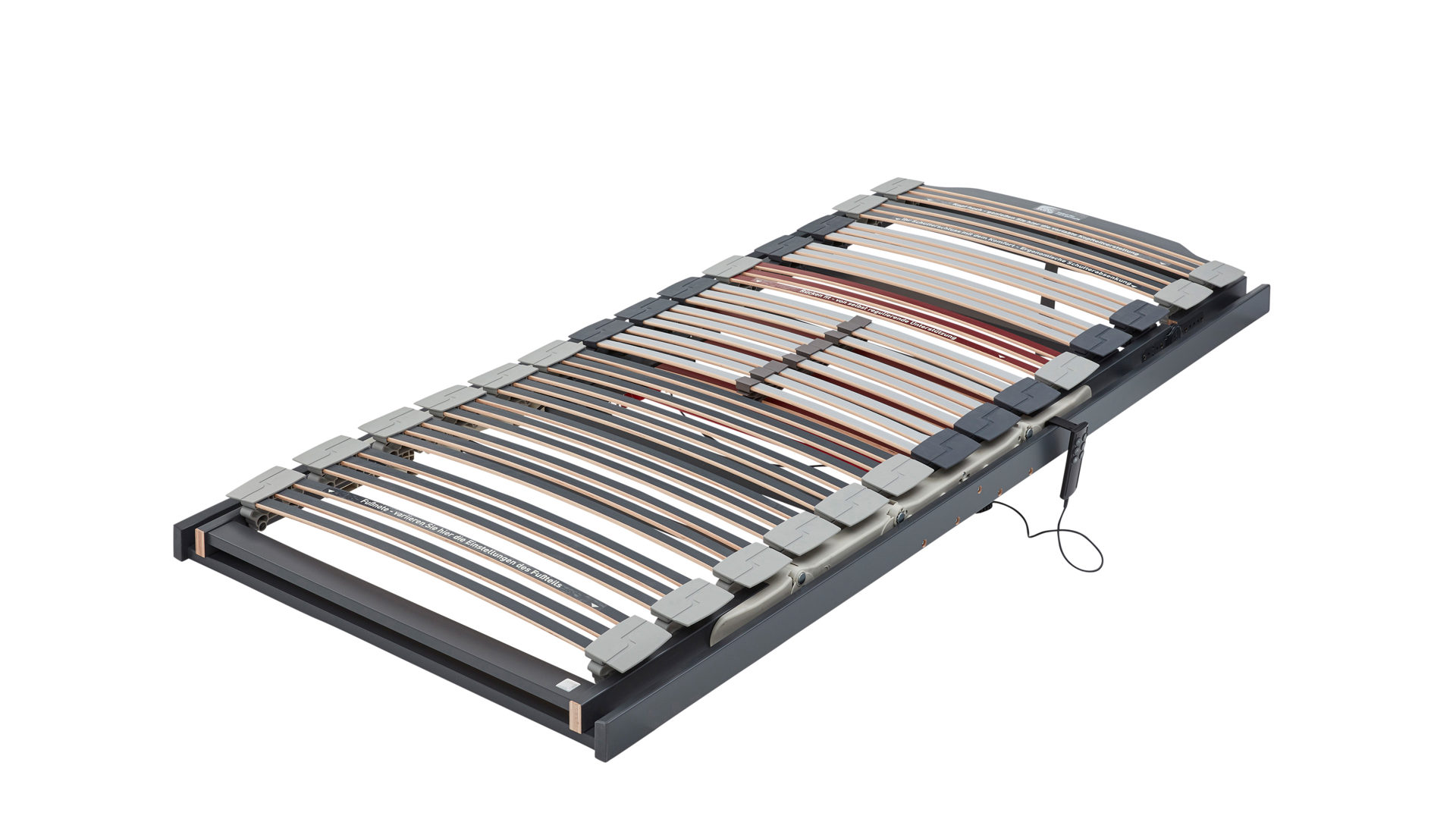 Lattenrost Interliving aus Holz in Grau Interliving Lattenrost Serie 1943 – Lattenrost MASTER FUNK kabellose Rücken- & Fußteilverstellung – Liegefläche ca. 120 x 200 cm