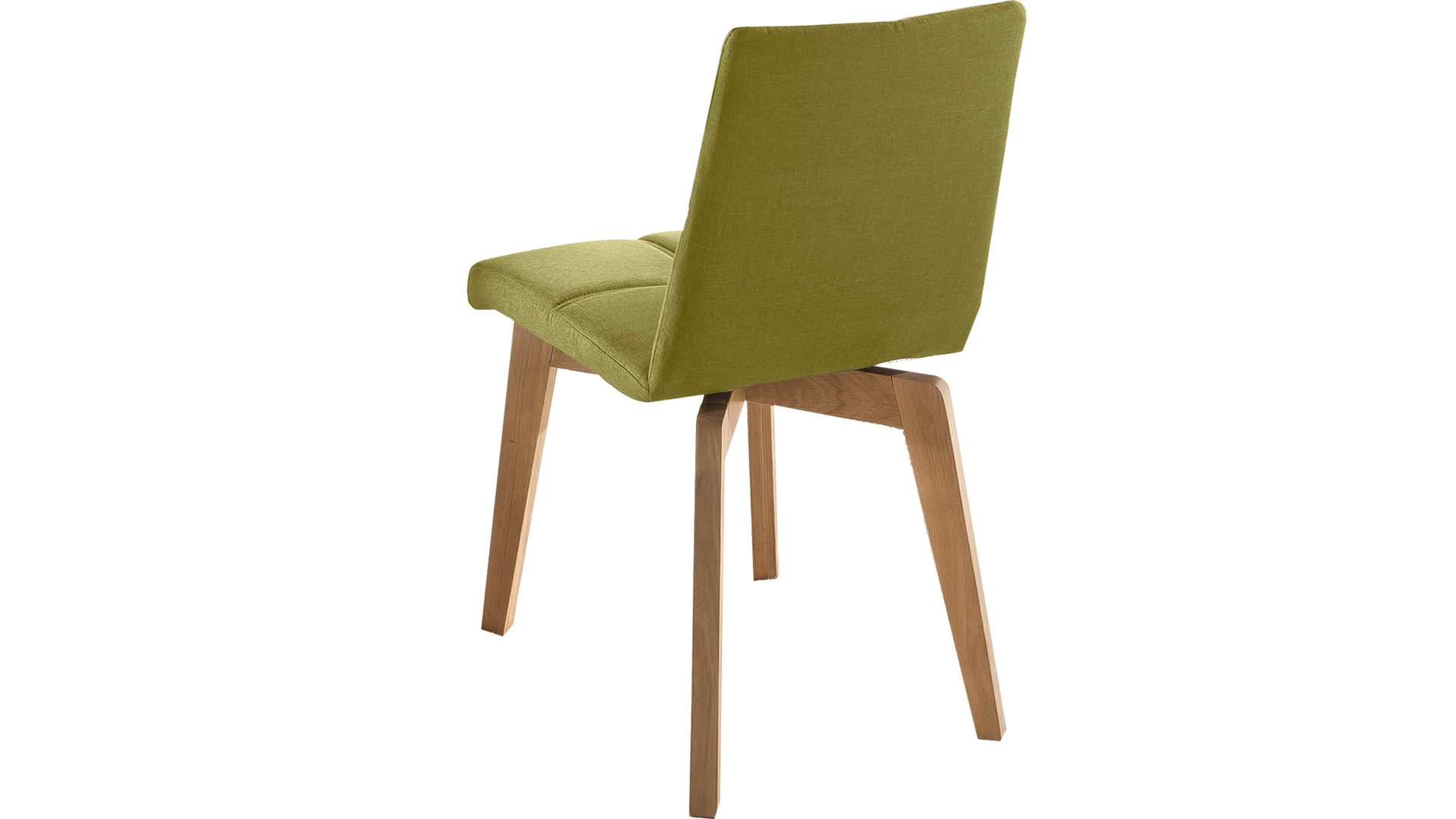 Polsterstuhl Standard furniture factory aus Stoff in Grün Polsterstuhl als bequemes Sitzmöbel lemongrünes Flachgewebe Grand 4003, Schale 2 & naturfarbene Eichenfüße