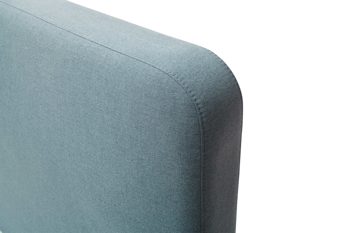 Bettgestell Meise.möbel aus Stoff in Hellblau Polsterbettgestell Mattis eisblaues Flachgewebe Aspen 84 & Holzfüße - Liegefläche ca. 180 x 200 cm