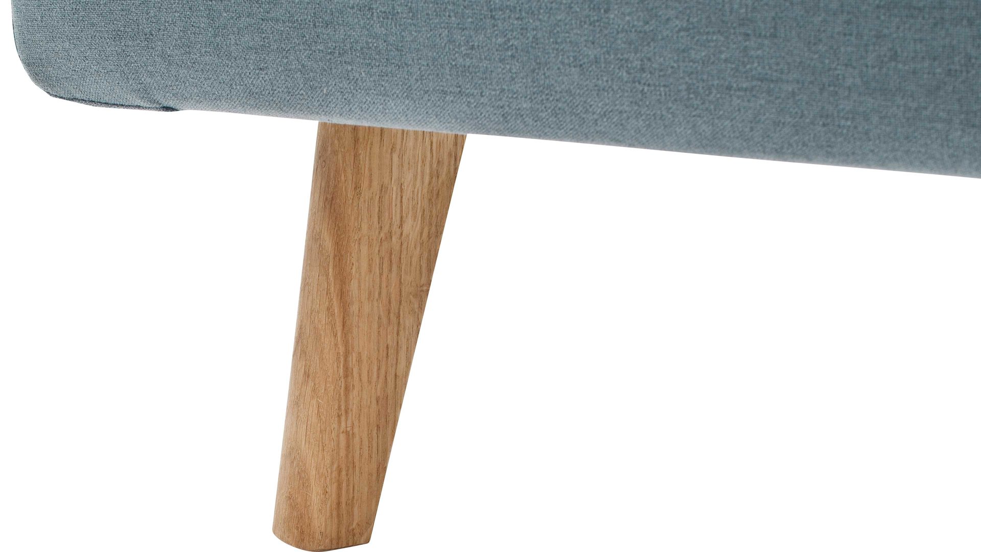 Bettgestell Meise.möbel aus Stoff in Hellblau Polsterbettgestell Mattis eisblaues Flachgewebe Aspen 84 & Holzfüße - Liegefläche ca. 140 x 200 cm