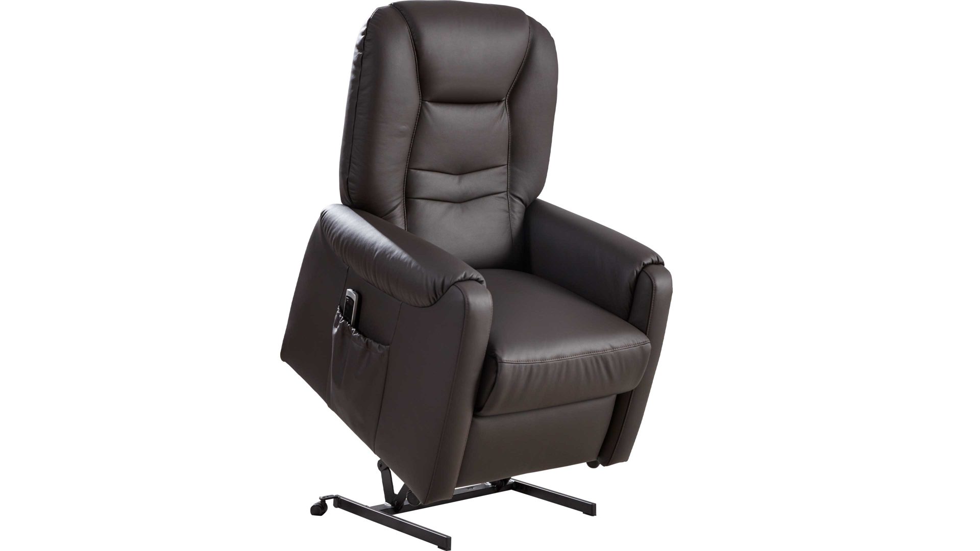 Relaxsessel Steinpol polsteria aus Leder in Dunkelbraun TV-Sessel Carlos moccafarbenes LongLife-Leder Punch – zwei Motoren & Aufstehhilfe