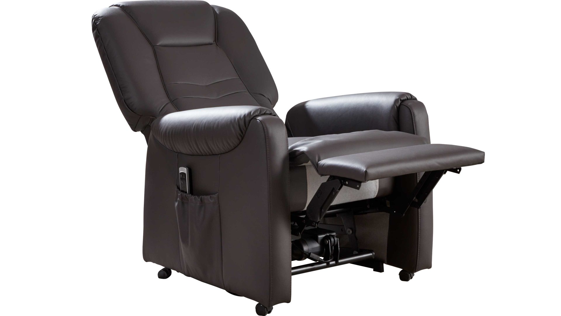 Relaxsessel Steinpol polsteria aus Leder in Dunkelbraun TV-Sessel Carlos moccafarbenes LongLife-Leder Punch – ein Motor & Aufstehhilfe