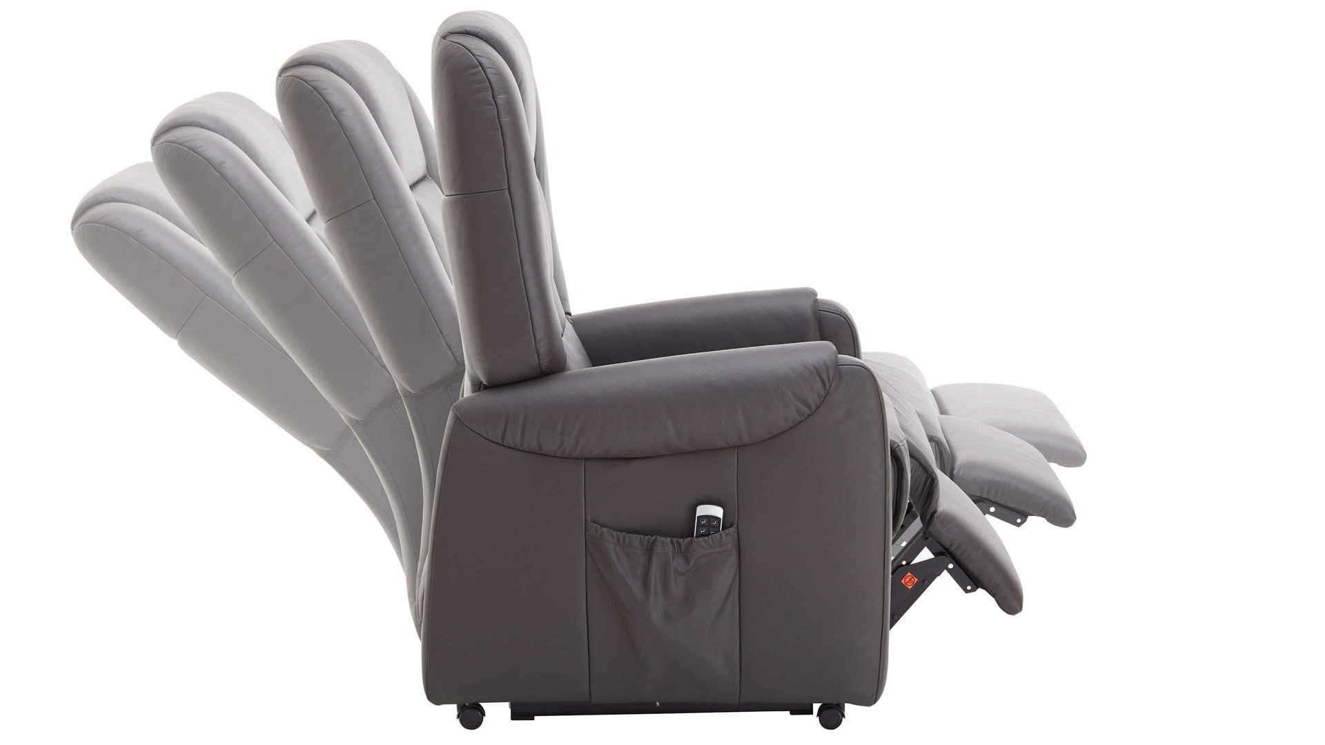 Relaxsessel Steinpol polsteria aus Leder in Dunkelbraun TV-Sessel Carlos moccafarbenes LongLife-Leder Punch – ein Motor & Aufstehhilfe