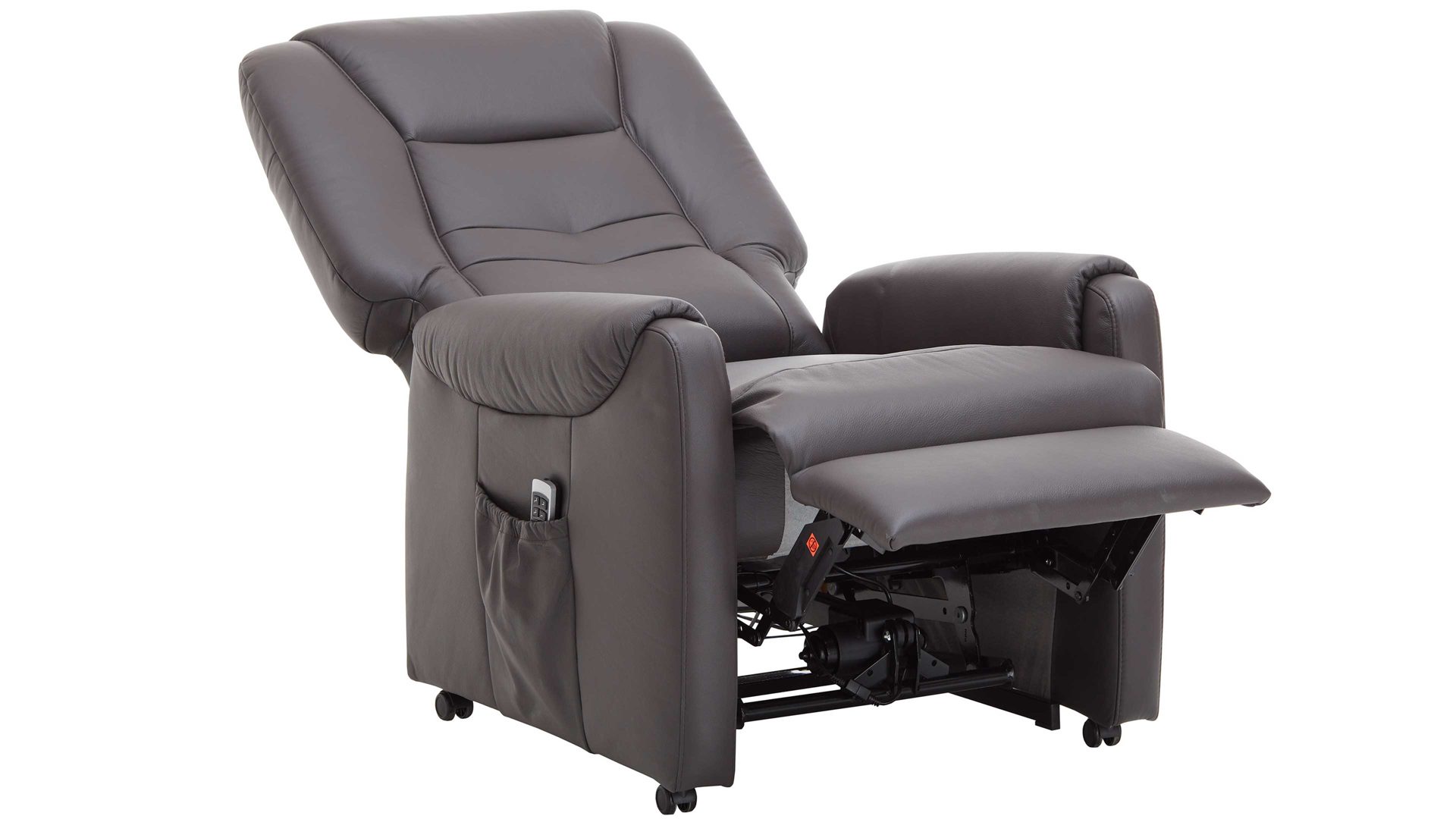 Relaxsessel Steinpol polsteria aus Leder in Dunkelbraun TV-Sessel Carlos moccafarbenes LongLife-Leder Punch – ein Motor & Aufstehhilfe