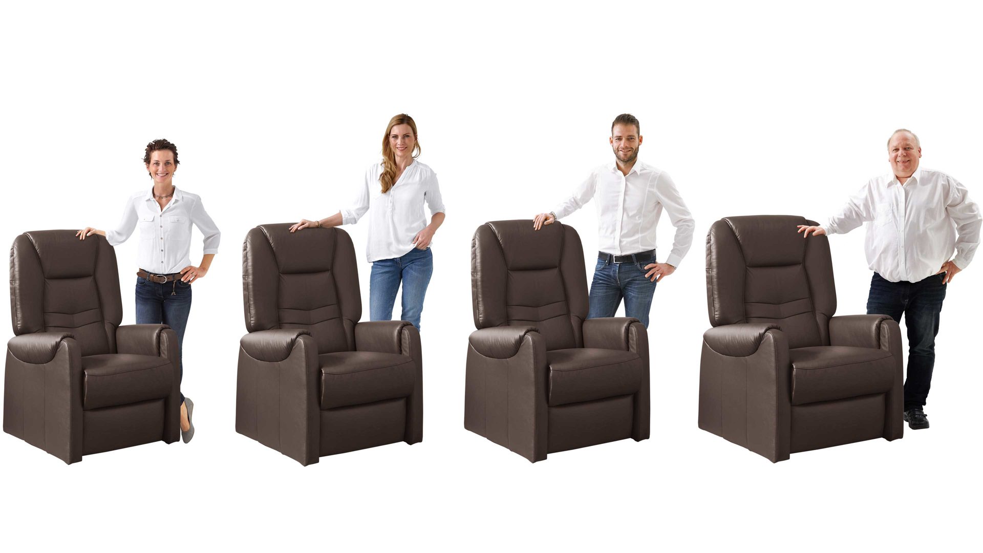 Relaxsessel Steinpol polsteria aus Leder in Dunkelbraun TV-Sessel Carlos moccafarbenes LongLife-Leder Punch – ein Motor & Aufstehhilfe