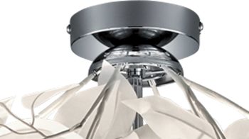 Deckenleuchte Reality leuchten aus Kunststoff in Weiß RL Deckenleuchte Leavy bzw. Deckenlampe Weiß & Chrom - Durchmesser ca. 38 cm