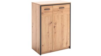 Türenkommode Mca furniture aus Holz in Holzfarben Garderobenserie Bergen – Türenkommode Balkeneiche & Anthrazit – zwei Türen