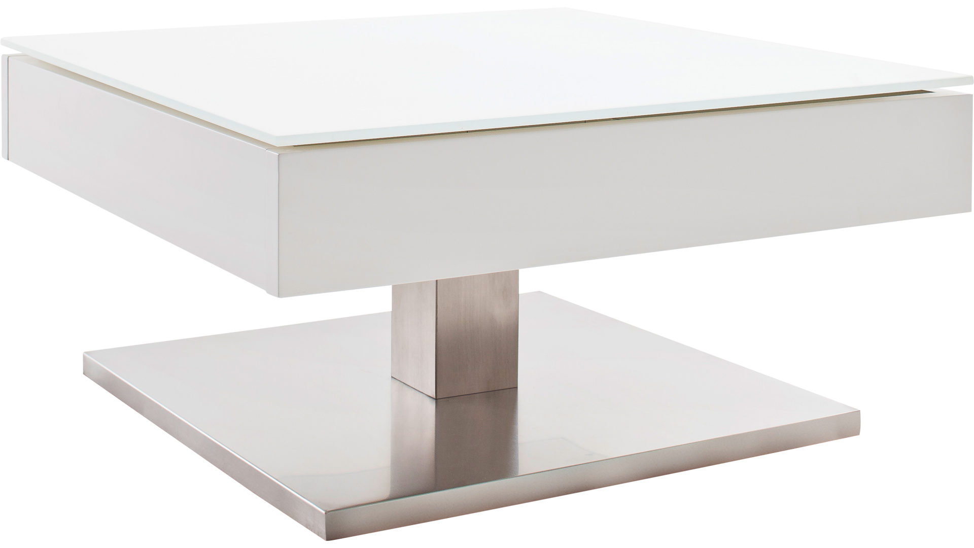 Couchtisch A better place furniture aus Holz in Weiß Couchtisch Mariko Weiß & Edelstahl – ca. 75 x 75 cm
