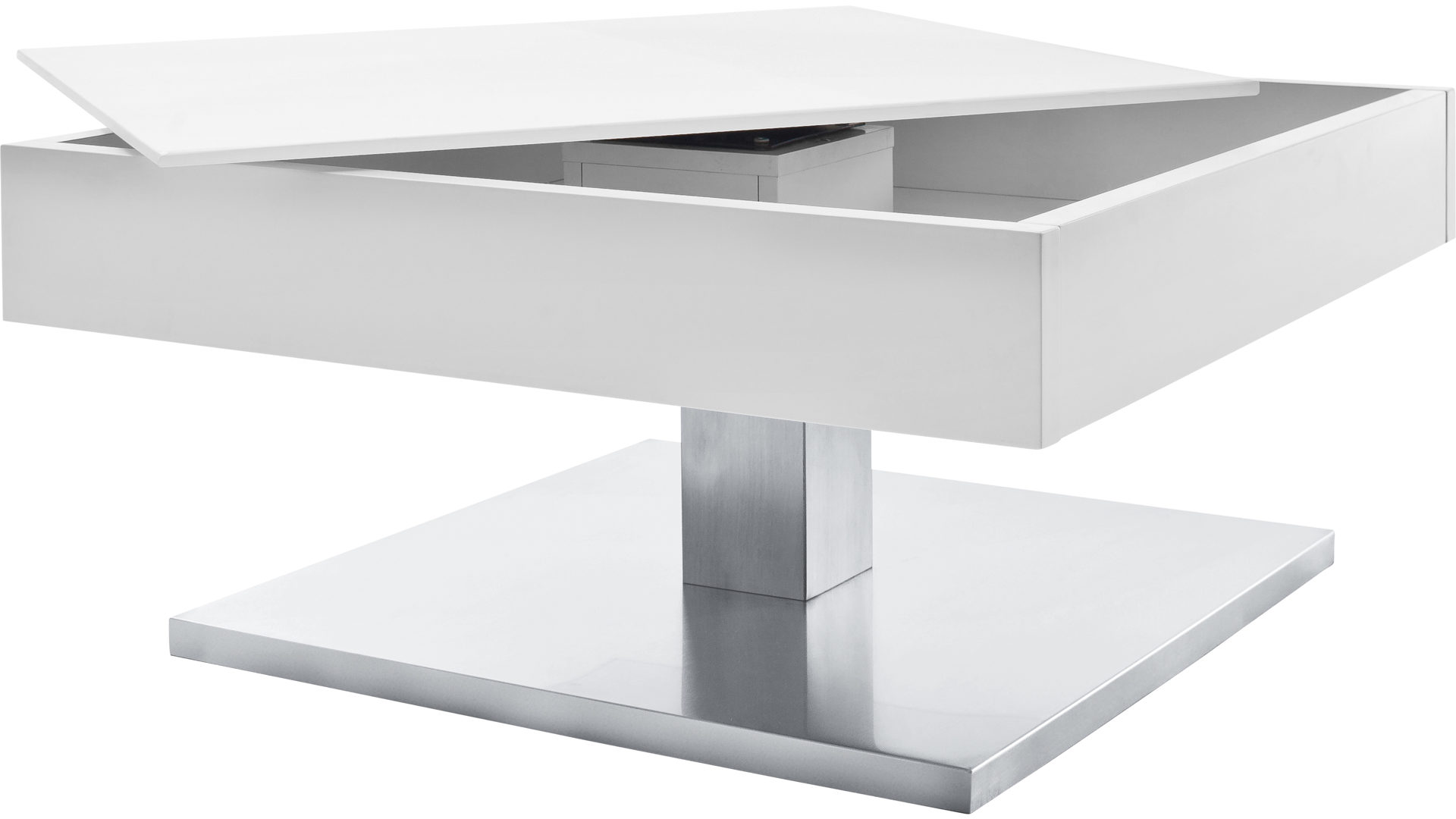 Couchtisch A better place furniture aus Holz in Weiß Couchtisch Mariko Weiß & Edelstahl – ca. 75 x 75 cm