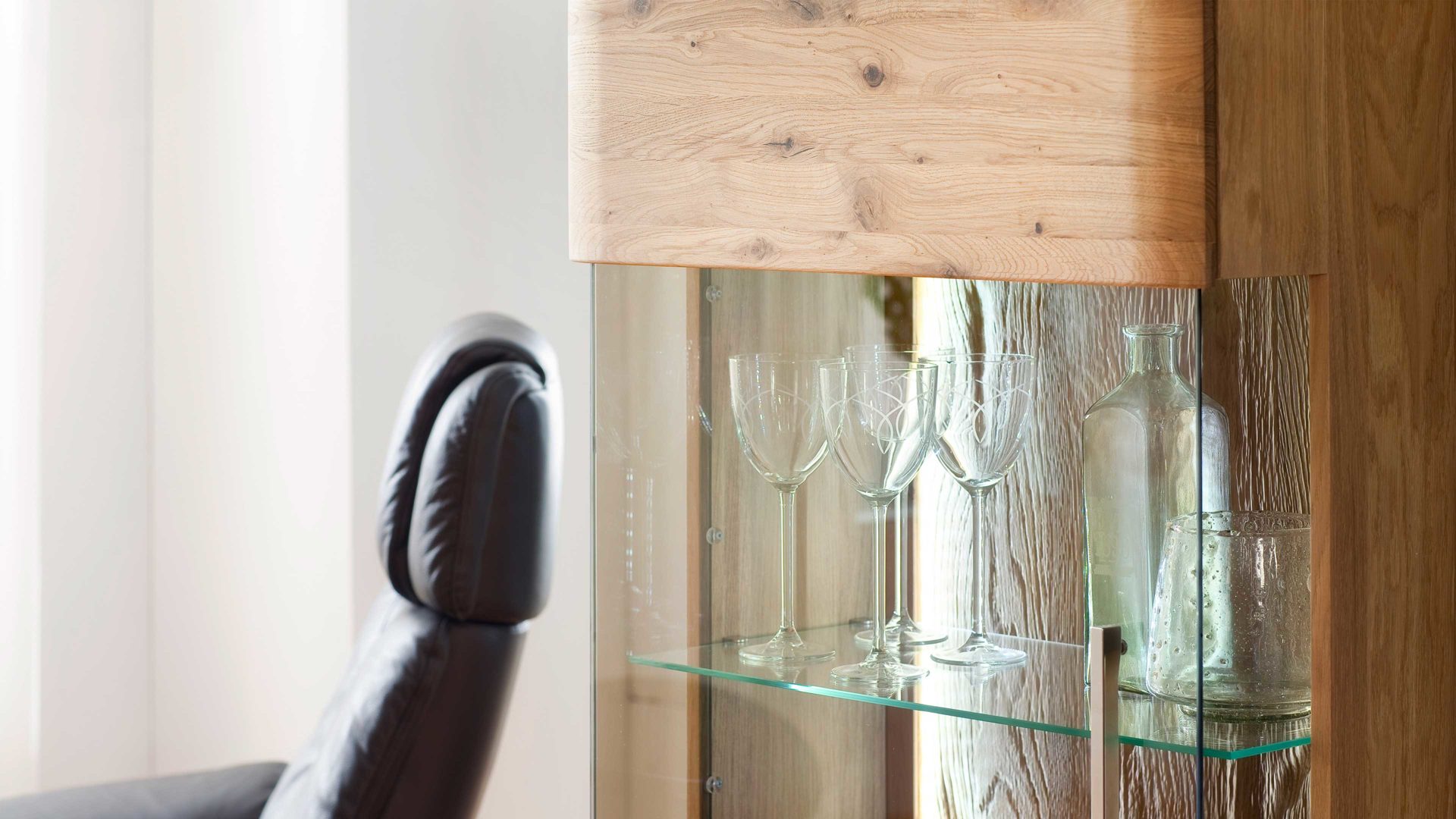 Wohnwand Mca furniture aus Holz in Holzfarben Wohnprogramm Santori - Wohnwand Eiche & Asteiche – dreiteilig, Breite ca. 320 cm