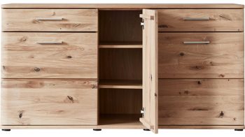 Sideboard Mca direkt aus Holz in Holzfarben Wohnprogramm Santori - Sideboard Eiche & Asteiche – drei Türen, zwei Schubladen