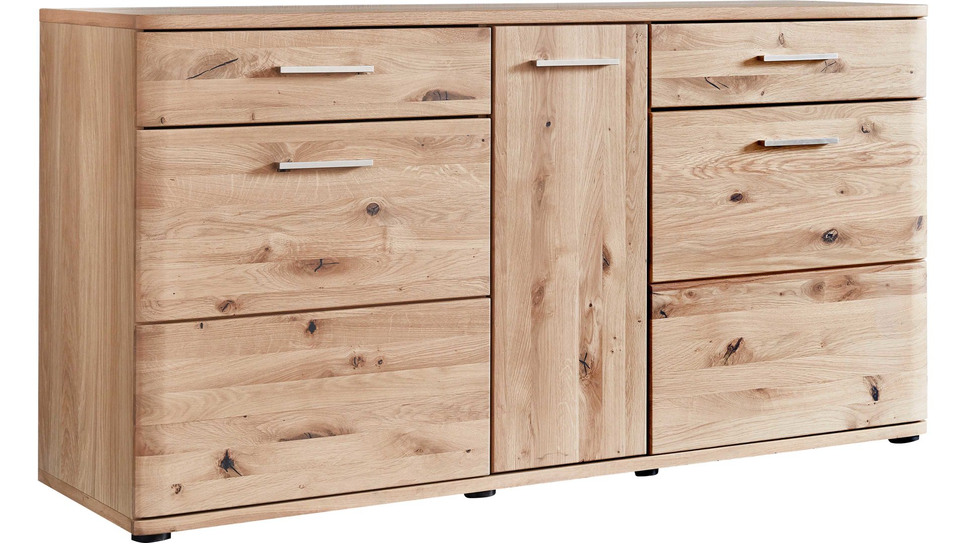 Sideboard Mca direkt aus Holz in Holzfarben Wohnprogramm Santori - Sideboard Eiche & Asteiche – drei Türen, zwei Schubladen