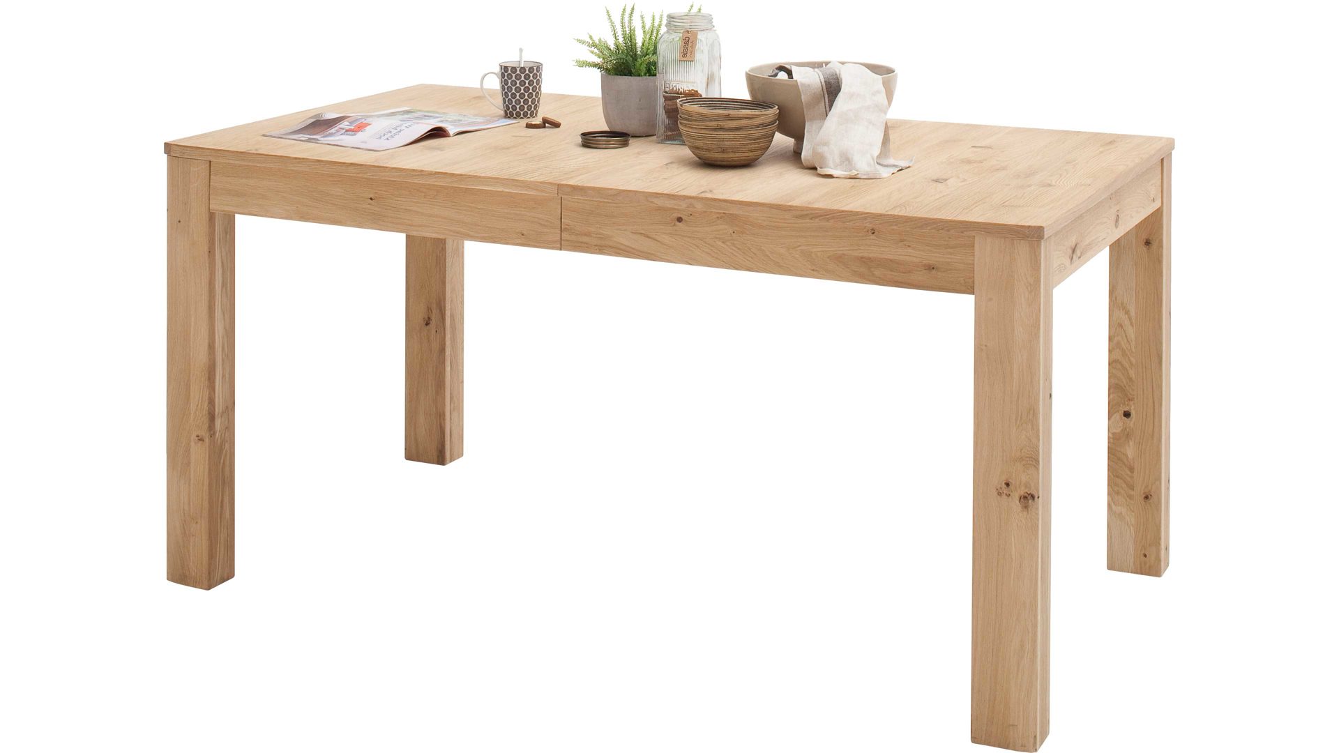 Auszugtisch Mca direkt aus Holz in Holzfarben Wohnprogramm Santori - Auszugtisch Asteiche & Eiche– ca. 160-260 x 90 cm