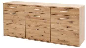 Sideboard Mca furniture aus Holz in Holzfarben Wohnprogramm Santori - Sideboard Eiche & Asteiche – drei Türen, zwei Schubladen