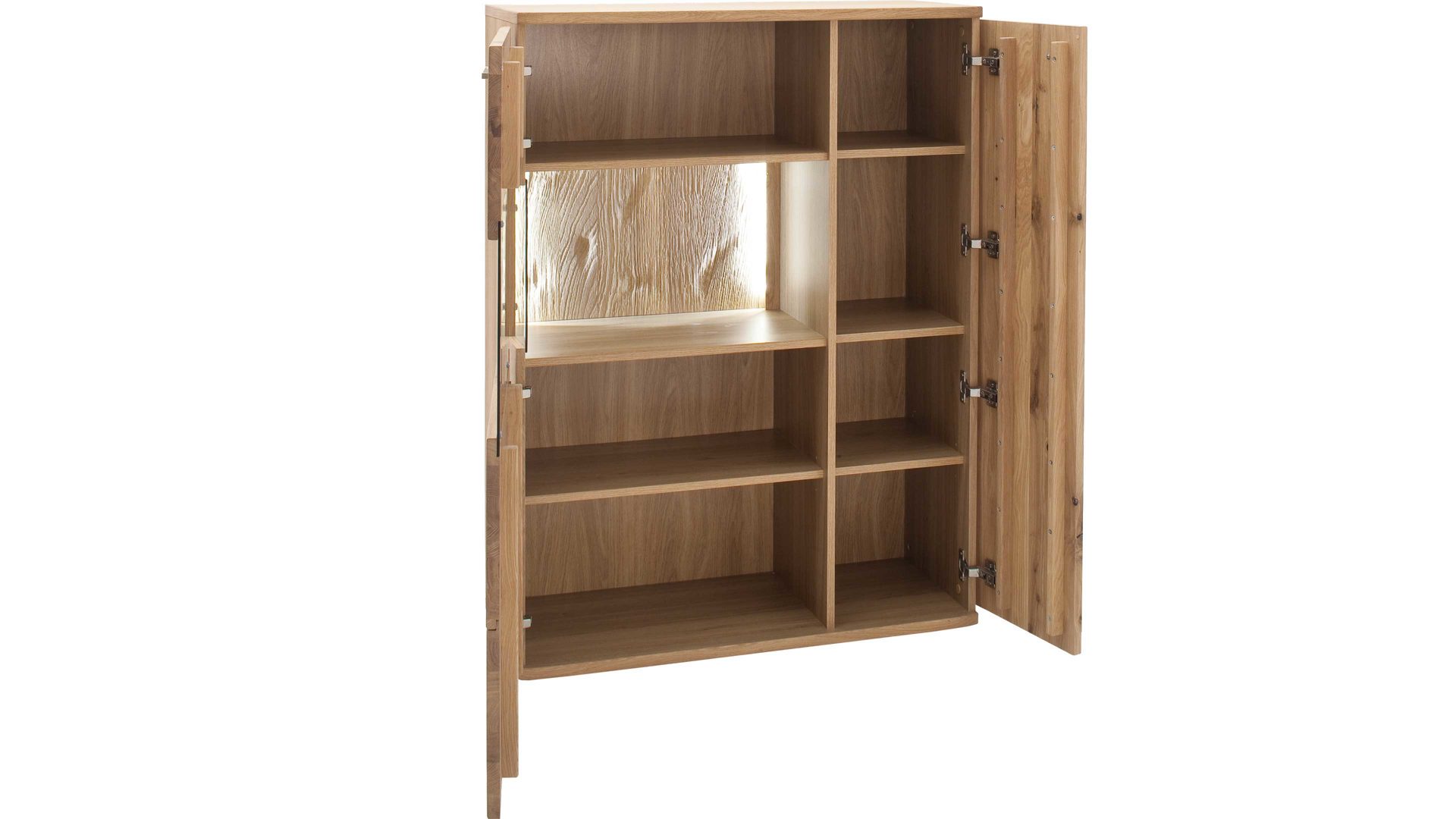 Highboard Mca direkt aus Holz in Holzfarben Wohnprogramm Santori - Highboard Eiche & Asteiche – zwei Türen, rechts