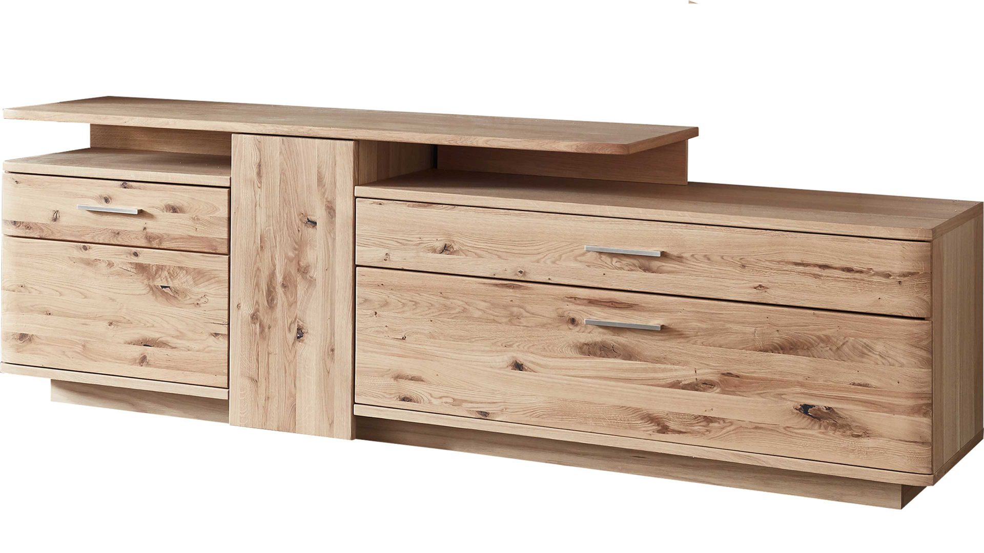 Lowboard Mca furniture aus Holz in Holzfarben Wohnprogramm Santori - Medien-Lowboard Eiche & Asteiche – drei Türen, zwei Fächer