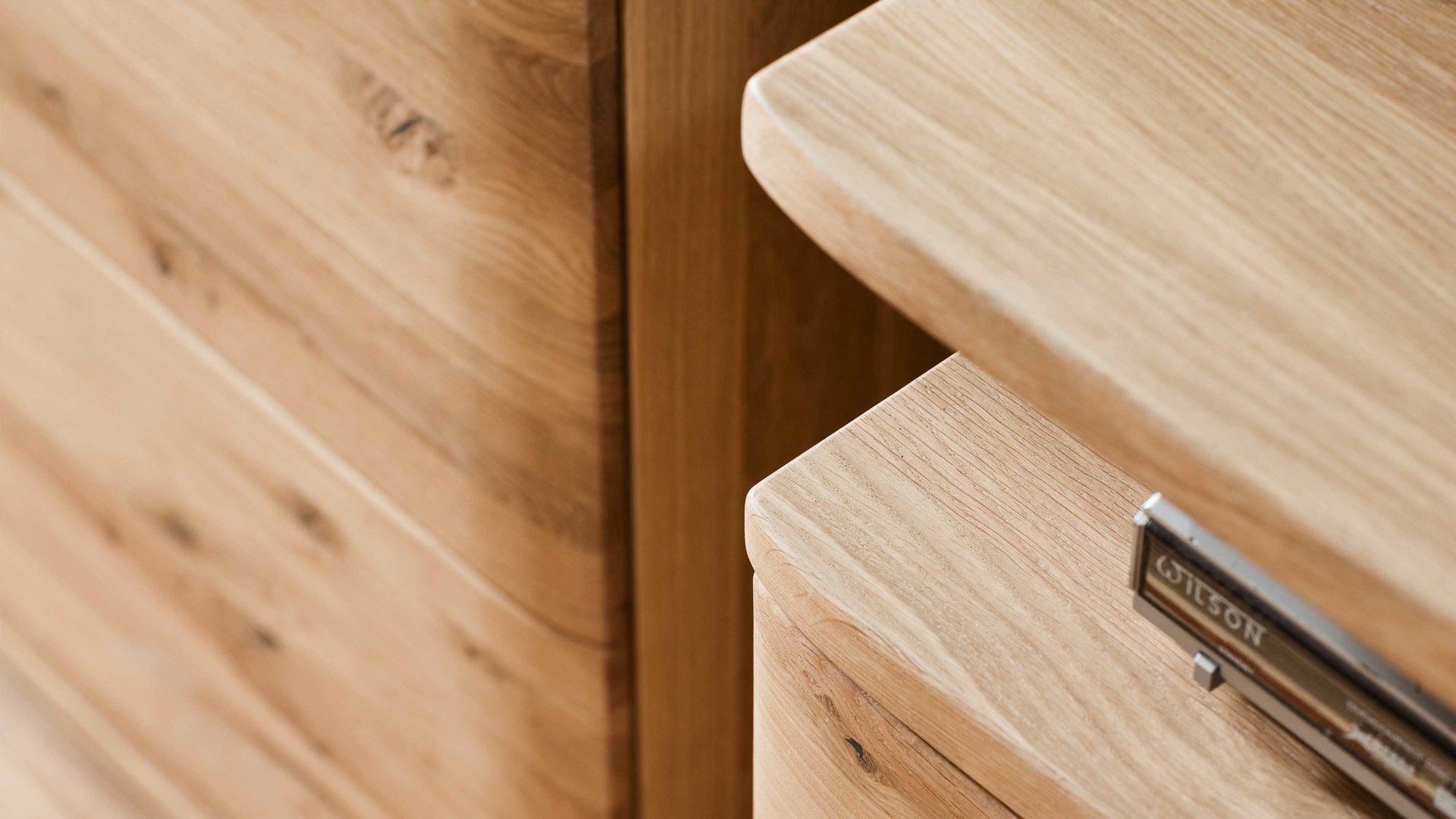 Lowboard Mca furniture aus Holz in Holzfarben Wohnprogramm Santori - Medien-Lowboard Eiche & Asteiche – drei Türen, zwei Fächer