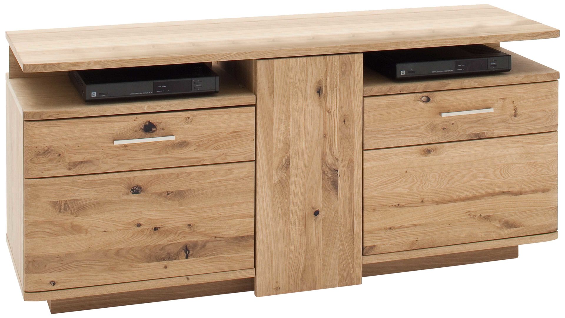 Lowboard Mca furniture aus Holz in Holzfarben Wohnprogramm Santori - Medien-Lowboard Eiche & Asteiche – drei Türen, zwei Fächer, Länge ca. 150 cm