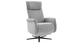 Relaxsessel COMFORT SMART aus Stoff in Hellgrau COMFORT SMART Viro - Relaxsessel mit Funktionen hellgrauer Bezug Simply Clean & schwarzer Sternfuß