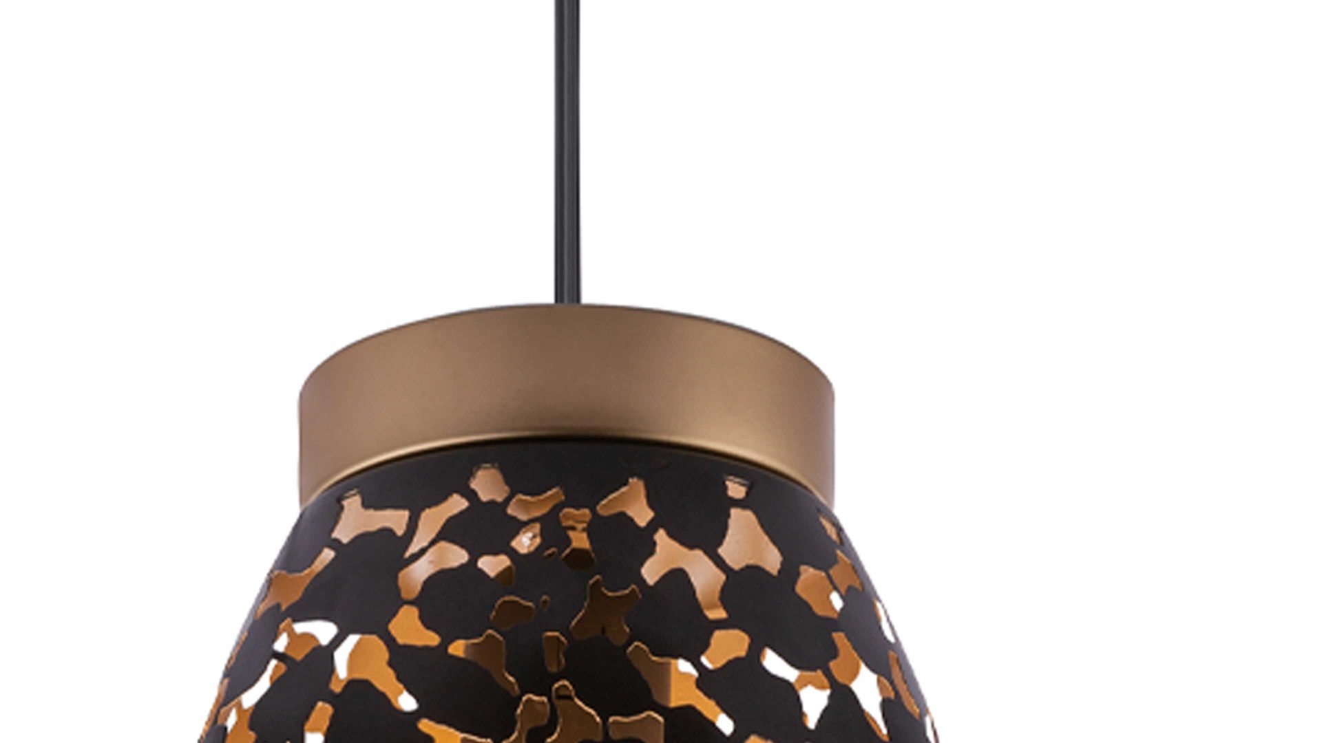 Pendelleuchte Globo lighting aus Metall in Schwarz GLOBO Hängelampe Narri mattschwarzes & goldfarbenes Metall – Länge ca. 90 cm