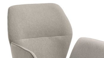 Vierfußstuhl Niehoff sitzmoebel aus Stoff in Hellgrau NIEHOFF SITZMÖBEL Armlehnstuhl Merlot Rückholfunktion - silberfarbener Webstoff Venice 859 & Wildeiche