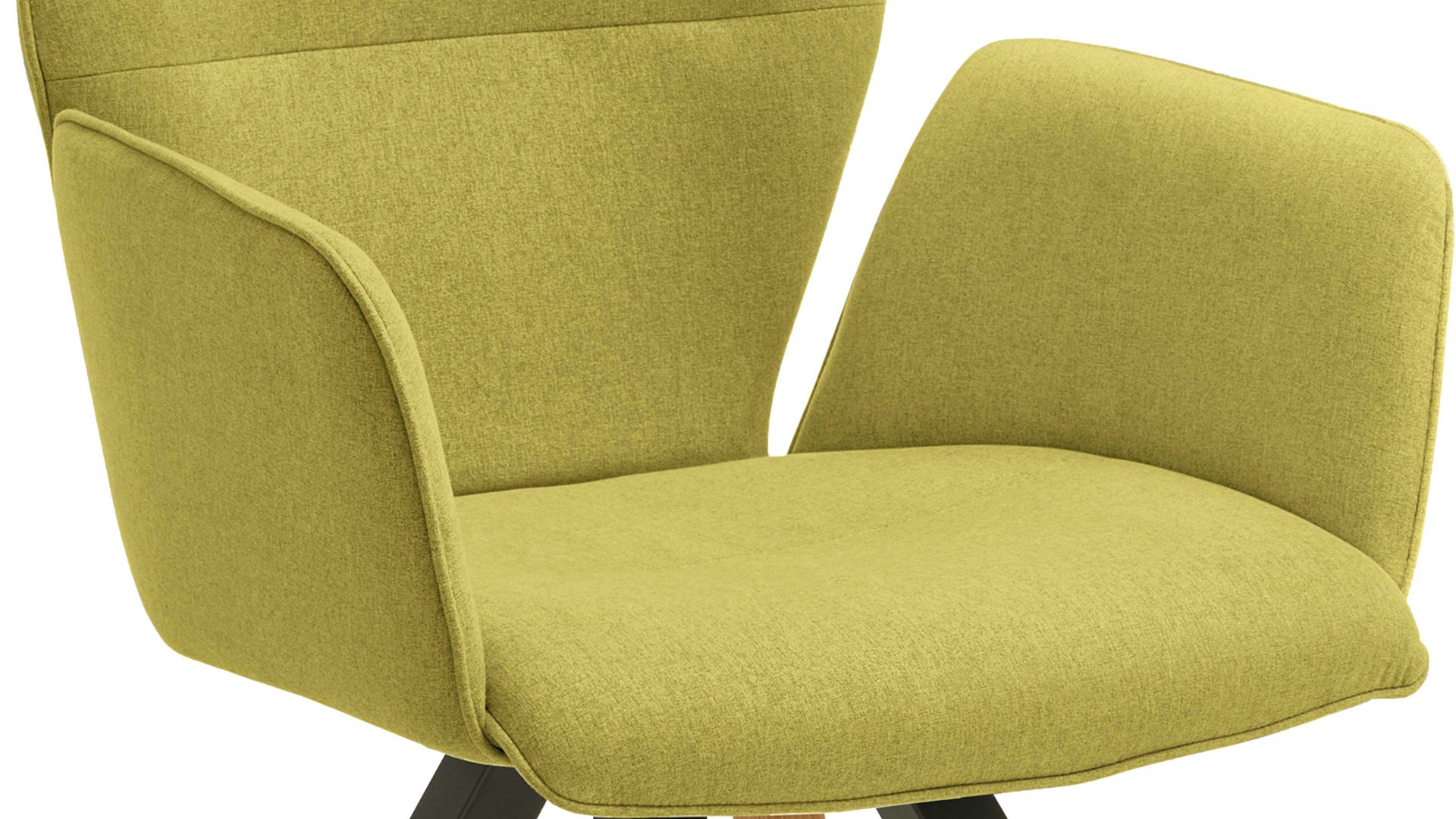 Vierfußstuhl Niehoff sitzmoebel aus Stoff in Hellgrün NIEHOFF SITZMÖBEL Armlehnstuhl Merlot Rückholfunktion - grüner Webstoff Venice 855 & Wildeiche