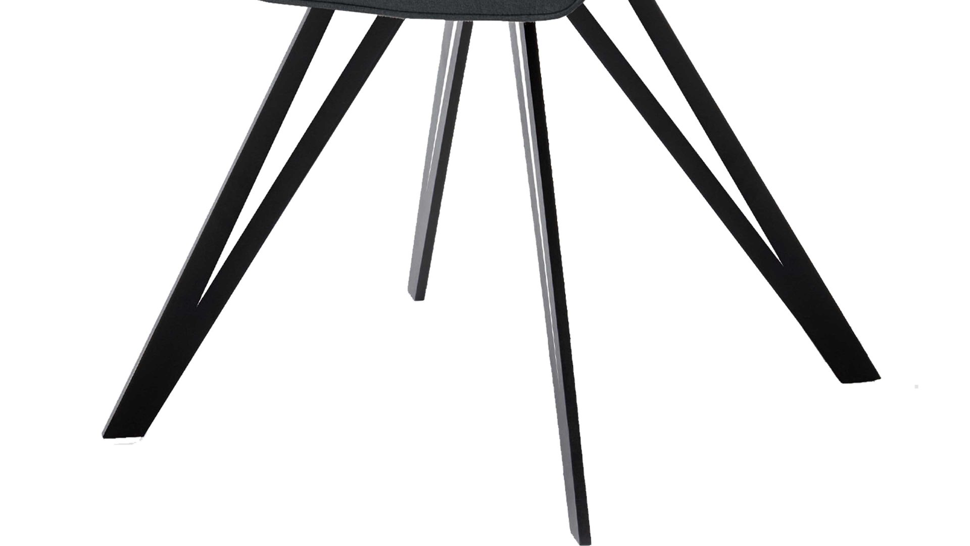 Vierfußstuhl Niehoff sitzmoebel aus Stoff in Dunkelgrau NIEHOFF SITZMÖBEL Armlehnstuhl Merlot Rückholfunktion - graphitfarbener Webstoff Venice 850 & schwarzes Eisen