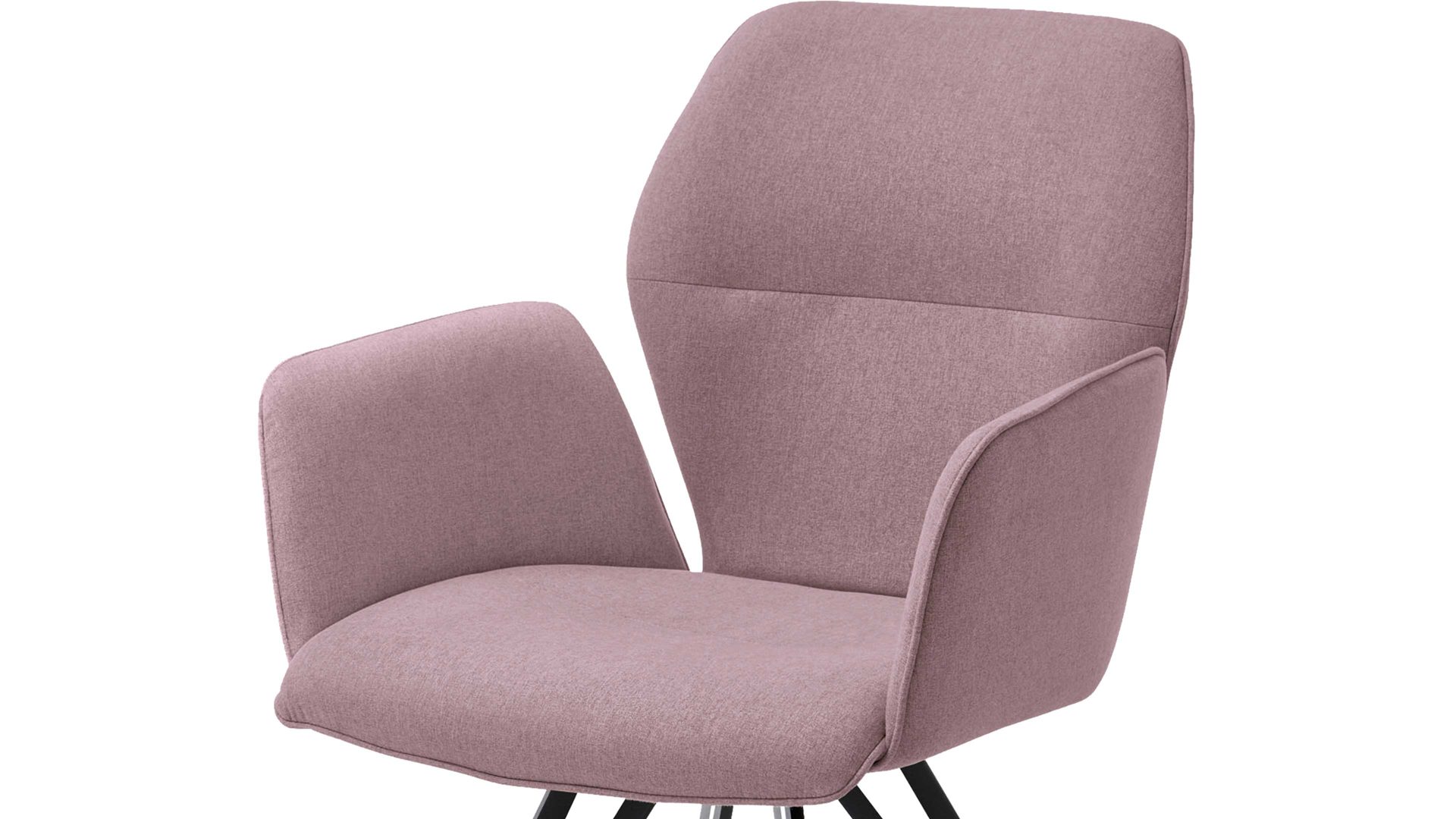 Vierfußstuhl Niehoff sitzmoebel aus Stoff in Lila NIEHOFF SITZMÖBEL Armlehnstuhl Merlot Rückholfunktion - auberginefarbener Webstoff Venice 852 & schwarzes Eisen