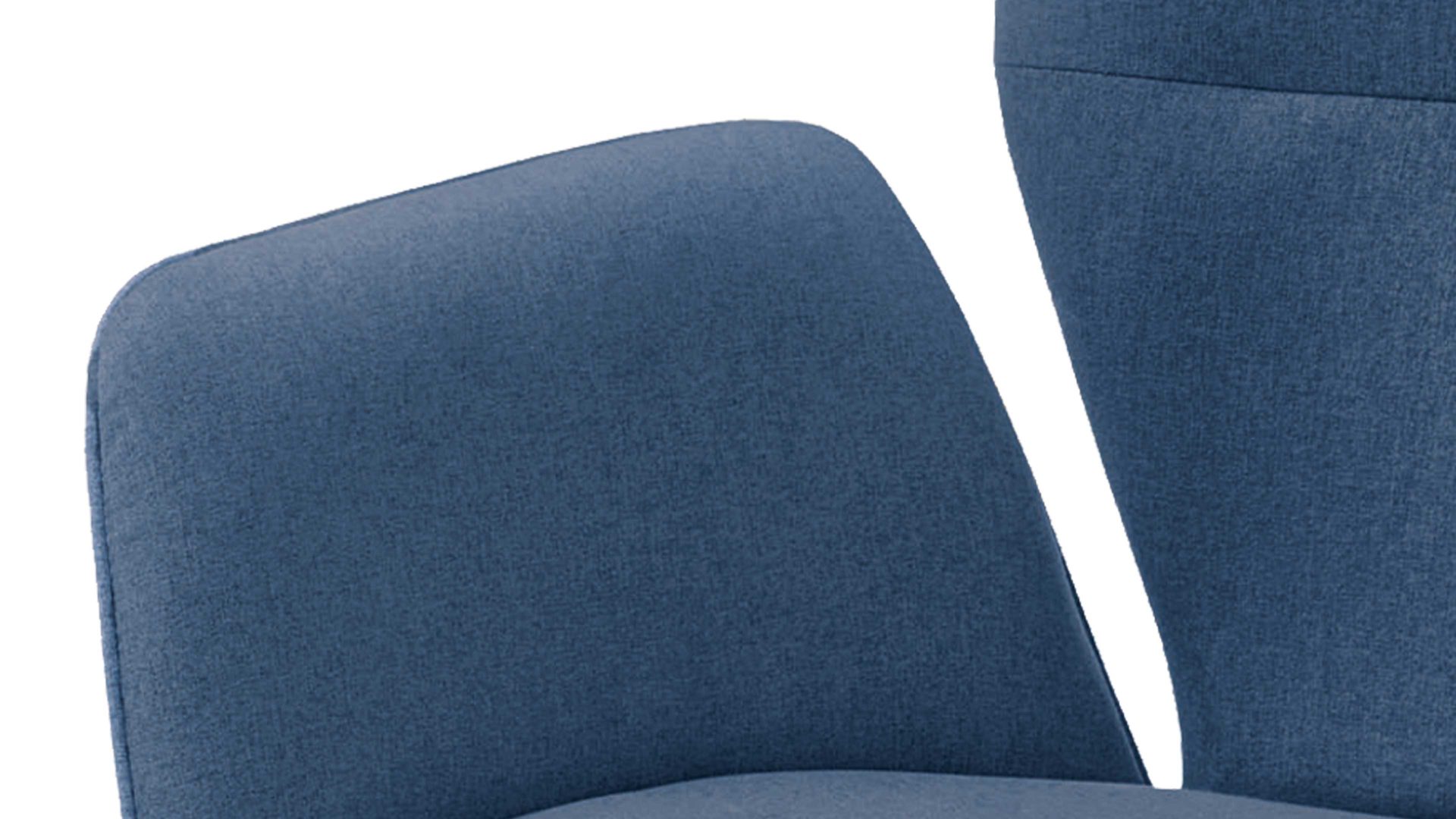 Vierfußstuhl Niehoff sitzmoebel aus Stoff in Blau NIEHOFF SITZMÖBEL Armlehnstuhl Merlot Rückholfunktion - blauer Webstoff Venice 854 & schwarzes Eisen