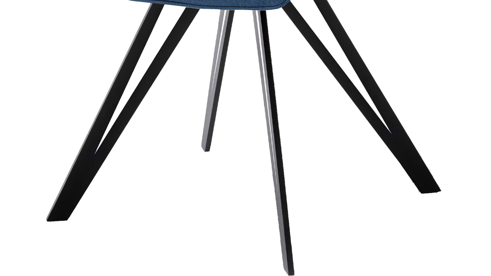 Vierfußstuhl Niehoff sitzmoebel aus Stoff in Blau NIEHOFF SITZMÖBEL Armlehnstuhl Merlot Rückholfunktion - blauer Webstoff Venice 854 & schwarzes Eisen