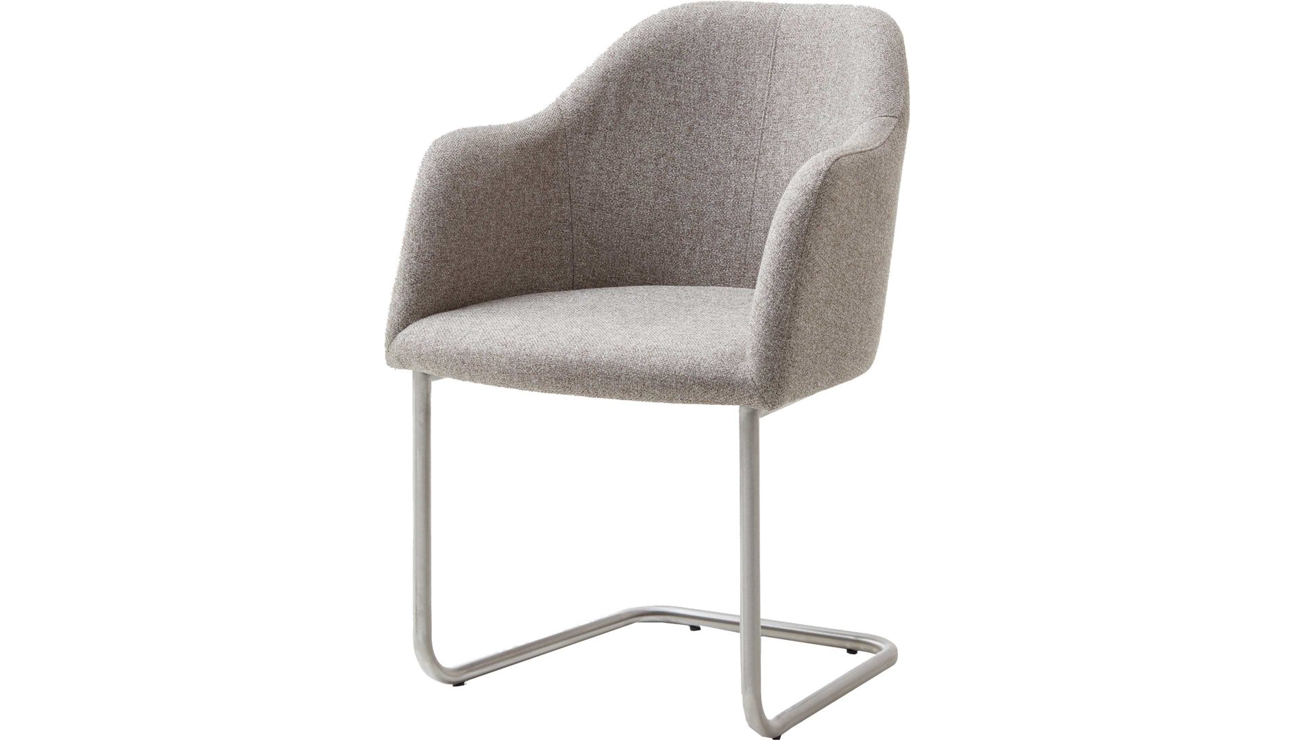 Schwingstuhl Standard furniture factory aus Stoff in Beige Armlehn-Schwingstuhl Charly schlammfarbener Webstoff Nexus 9013 & Edelstahlgestell