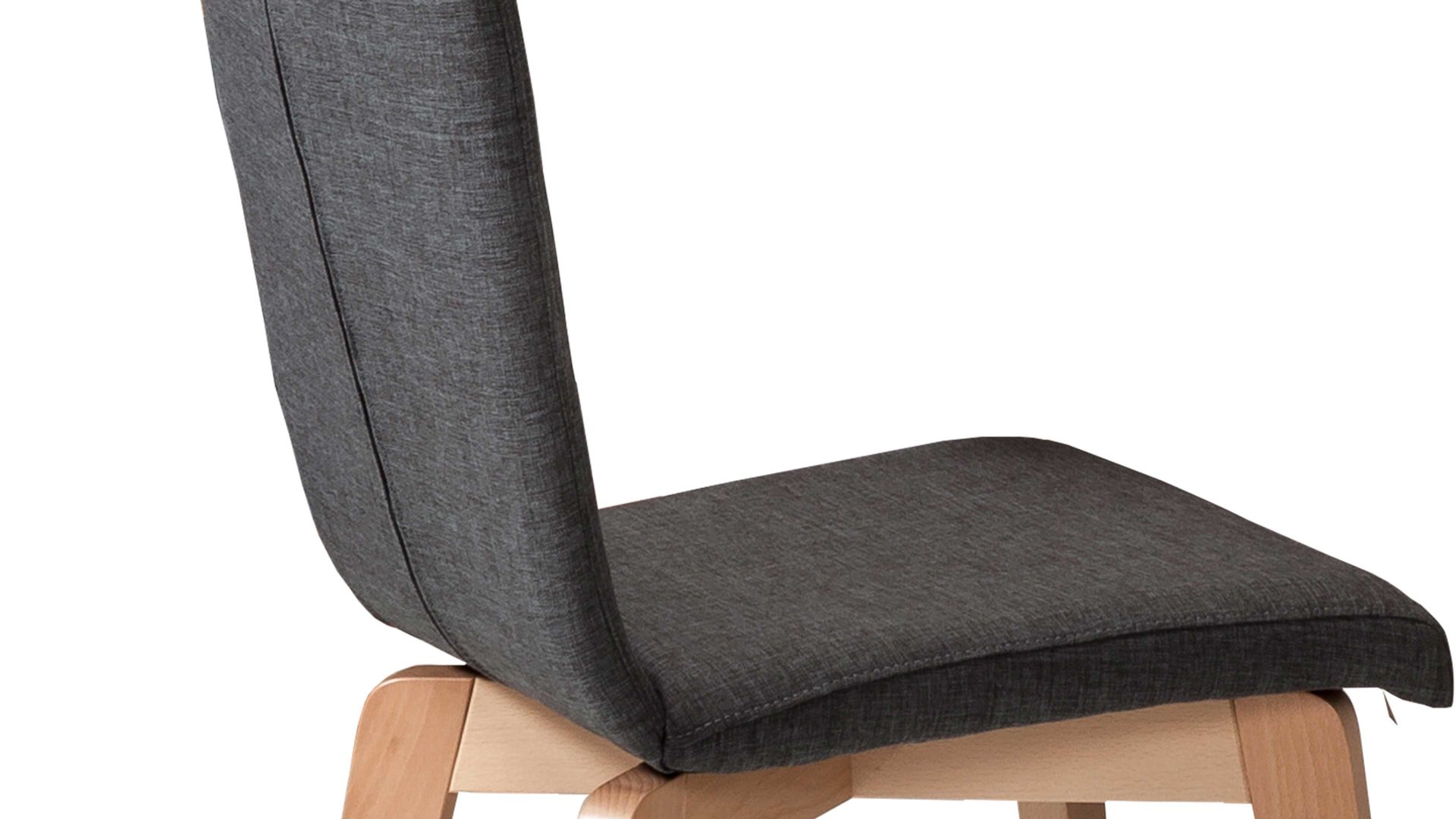 Polsterstuhl Standard furniture factory aus Webstoff in Grau Polsterstuhl bzw. Sitzmöbel Manon anthrazitfarbener Bezug 7047 Grand, Schale 3 & Eichenholzgestell