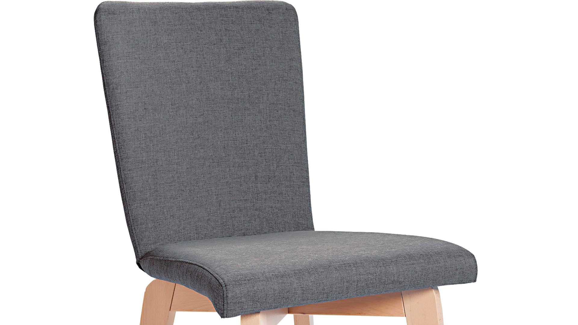 Polsterstuhl Standard furniture factory aus Stoff in Grau Polsterstuhl, Sitzmöbel bzw. Massivholzmöbel Manon anthrazitfarbener Bezug Grand 7047, Sitzschale 3 & Buchegestell