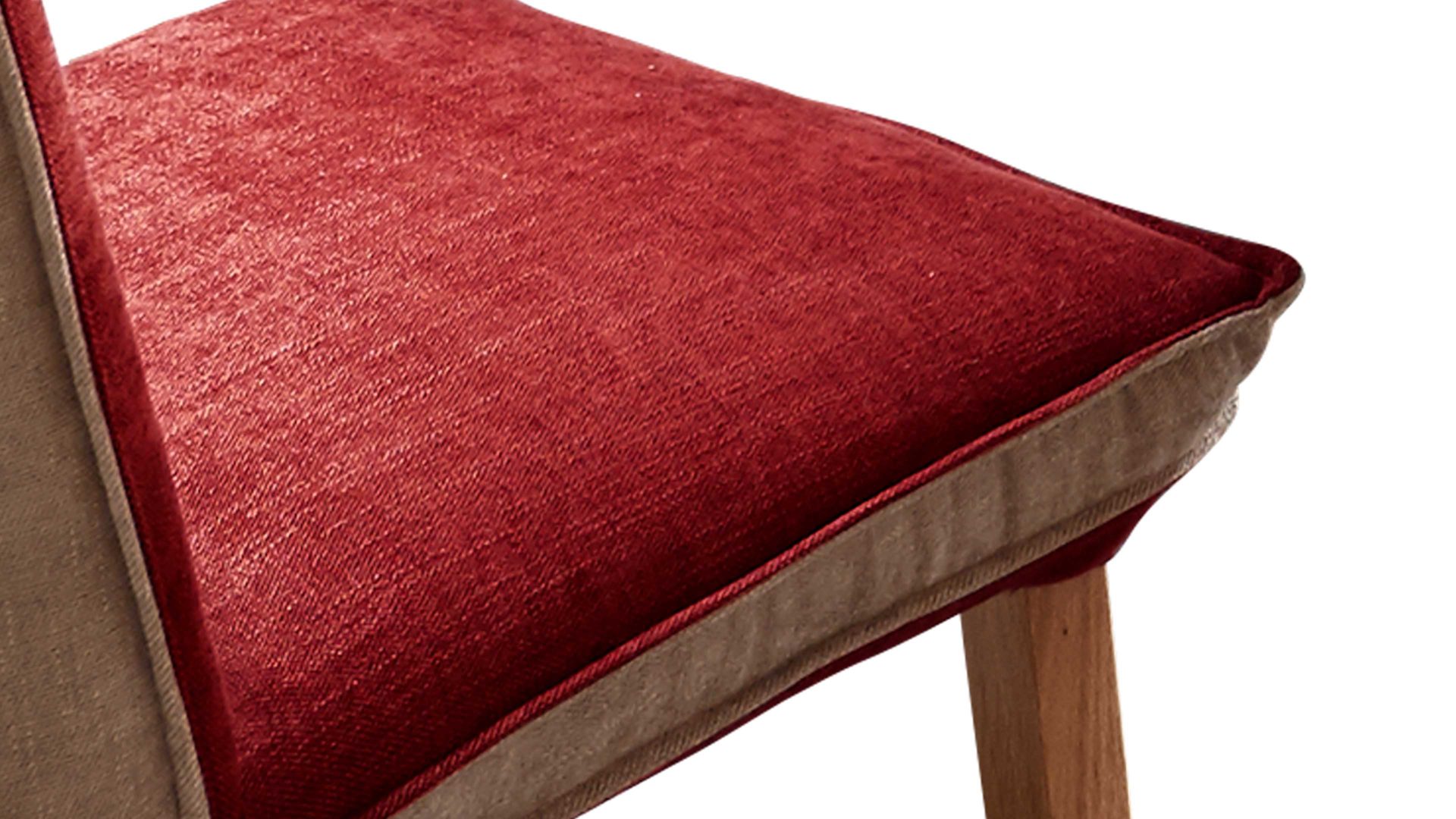 Polsterstuhl Standard furniture factory aus Stoff in Rot Polsterstuhl bzw. Sitzmöbel Genua Rot & Camel, Bezug Kombi Rosso & Eichenholzfüße