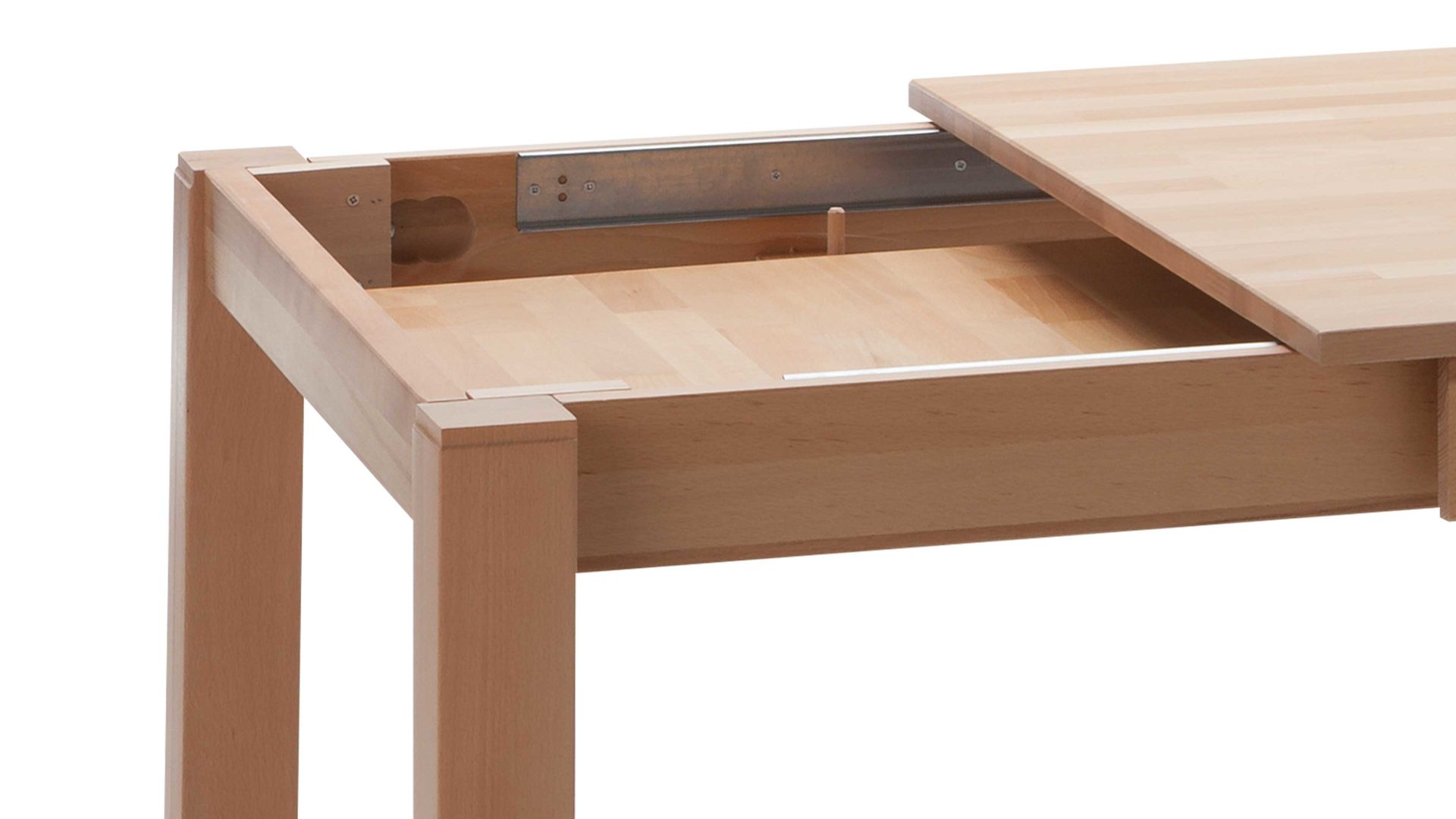 Auszugtisch Standard furniture factory aus Holz in Holzfarben Massivholztisch Fano mit Gestellauszug lackierte Kernbuche – ca. 160–260 x 90 cm