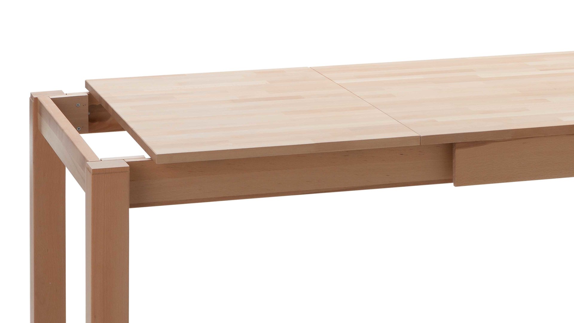 Auszugtisch Standard furniture factory aus Holz in Holzfarben Massivholztisch Fano mit Gestellauszug lackierte Kernbuche – ca. 160–260 x 90 cm