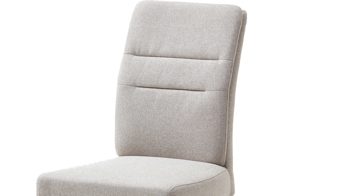 Vierfußstuhl Standard furniture factory aus Stoff in Beige Polsterstuhl bzw. Sitzmöbel Flynn schlammfarbener Webstoff Nexus 9013 &  Eichenholzfüße