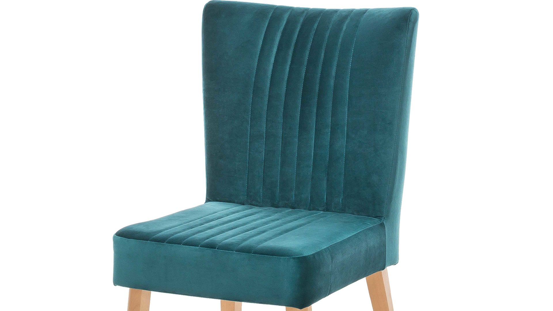 Polsterstuhl Standard furniture factory aus Stoff in Petrol Polsterstuhl bzw. Sitzmöbel Jan petrolfarbener Velours Brussels 707 & Eiche