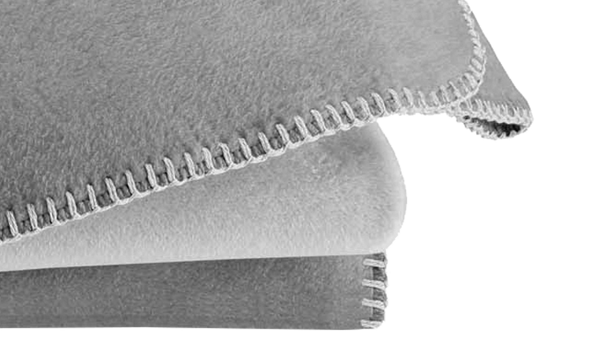 Wohndecke Biederlack® aus Stoff in Grau JOOP! Wohndecke Uni Doubleface Graphit & Rauch – ca. 150 x 200 cm