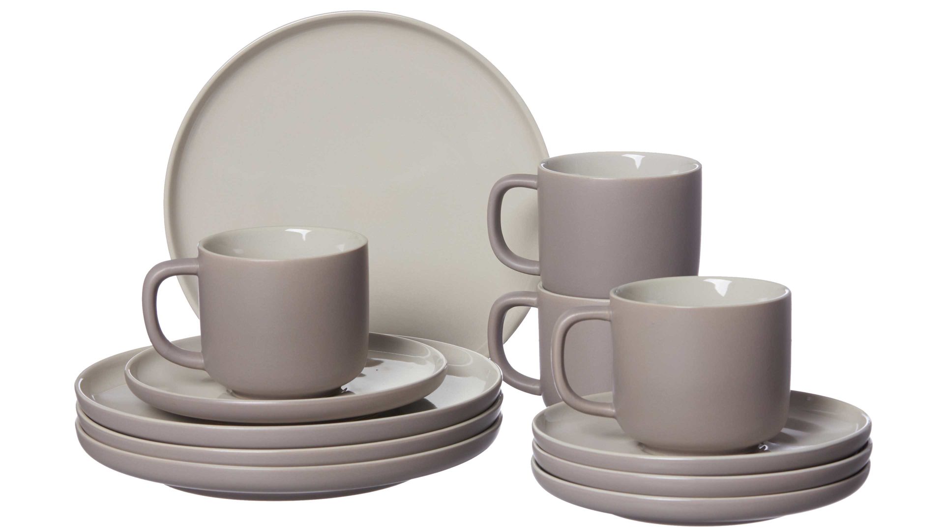 Kaffeeservice Ritzenhoff & breker aus Keramik in Grau Ritzenhoff & Breker Kaffeeservice Jasper taupefarbene Keramik - 12-teilig, Kaffeegeschirr