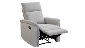 Relaxsessel Pro.com aus Stoff in Hellgrau Polsterprogramm Amrum - Relaxsessel hellgrauer Velourstoff & schwarzes Metallgestell