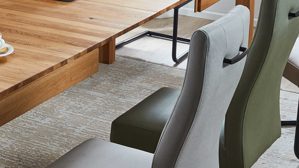 Schwingstuhl PARTNERRING COLLECTION aus Stoff in Grau PARTNERRING COLLECTION Schwingstuhl Hilo silbergraue Lederoptik Vega 80 & schwarzes Rundrohr