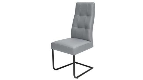 Schwingstuhl PARTNERRING COLLECTION aus Stoff in Grau PARTNERRING COLLECTION Schwingstuhl Hilo silbergraue Lederoptik Vega 80 & schwarzes Rundrohr