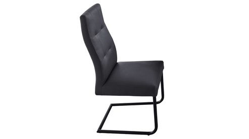 Schwingstuhl PARTNERRING COLLECTION aus Stoff in Dunkelgrau PARTNERRING COLLECTION Schwingstuhl Hilo dunkelgraue Lederoptik Vega 95 & schwarzes Rundrohr