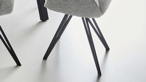 Vierfußstuhl PARTNERRING COLLECTION aus Stoff in Grau PARTNERRING COLLECTION Armlehnstuhl Barolo grauer Boucle Elegant Wish E09 & schwarzes Eisen